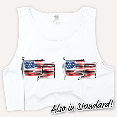 4th Of July Shirt Tank Top Star - American Flag Boobs