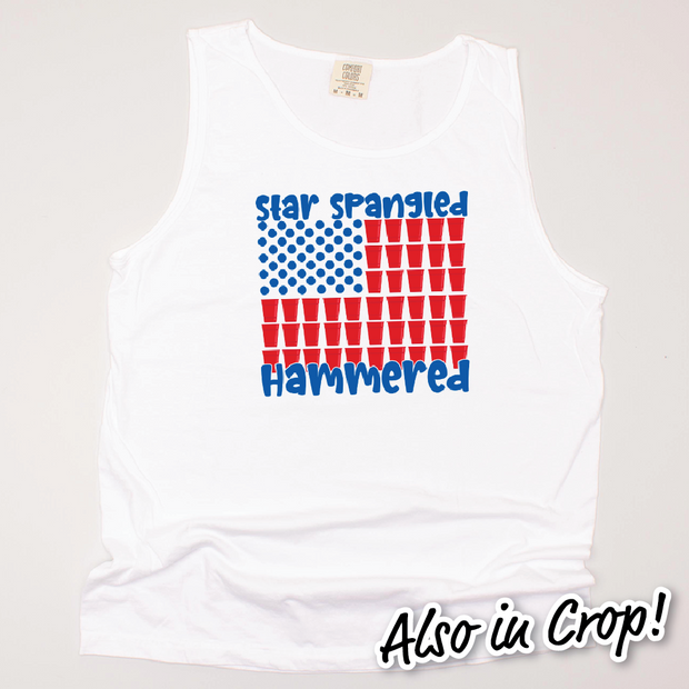 4th Of July Shirt Tank Top Star - Spangled Hammered