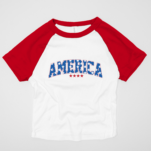 4th of July Shirt Adult Baby Doll Tee - America Stars