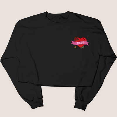 Babe Tattoo - Valentines Day - Cropped Sweatshirt