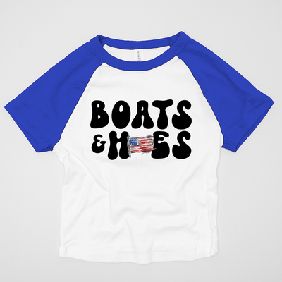 4th of July Shirt Adult Baby Doll Tee - Boats & Hoes