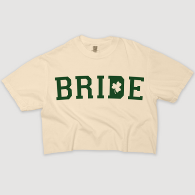 St. Patricks Day Long Sleeve T-Shirt Vintage Cropped - Bride Clover