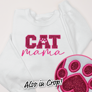 Cat Mama Shirt Glitter - Crewneck
