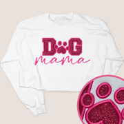 Dog Mama Shirt Glitter - Crewneck Cropped