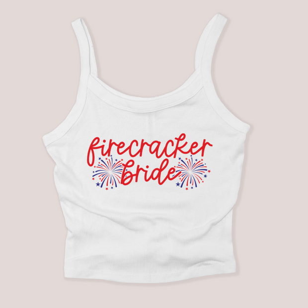 4th of July Shirt Micro Rib Tanktop - Firecracker Bride