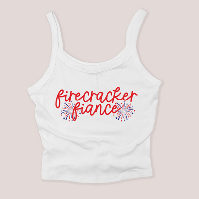4th of July Shirt Micro Rib Tanktop - Firecracker Fiance