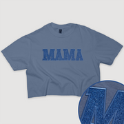 Mom Shirt Mama Glitter Cropped