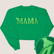 Tequila Shirt Mama Glitter Sweatshirt Crop - University