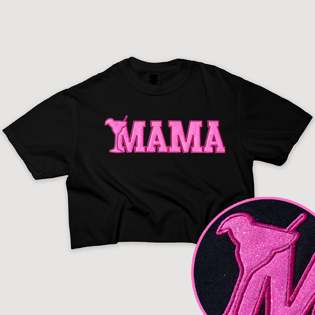 Tequila Shirt Mama Glitter Crop - University