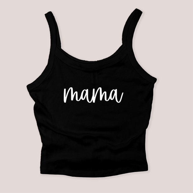 Mom Shirt Micro Rib Tanktop - Mama Script