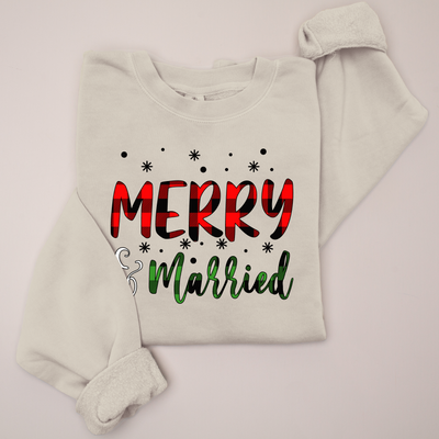 Christmas Sweatshirt High End - Merry & Married