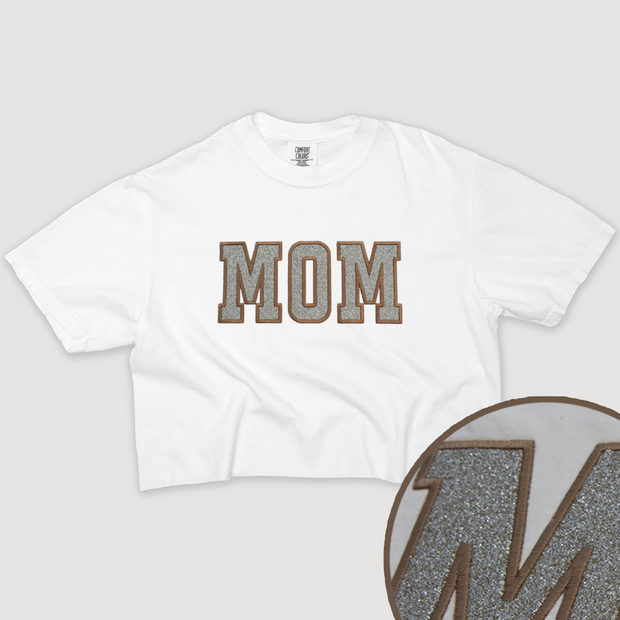 Mom Shirt Glitter Cropped - University Tee