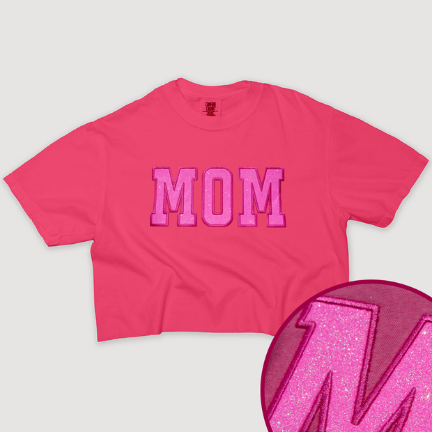 Mom Shirt Glitter Cropped - University Tee