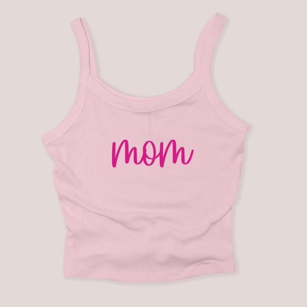 Mom Shirt Micro Rib Tanktop - Mom Script