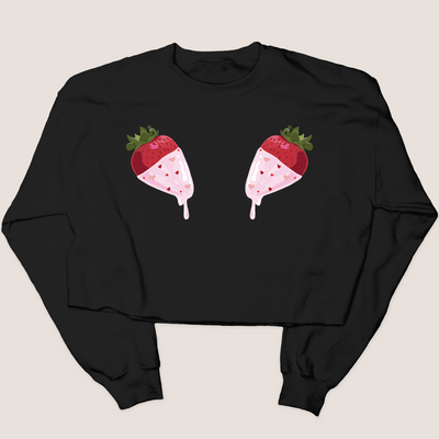 Strawberry Valentine Chest - Cropped Sweatshirt