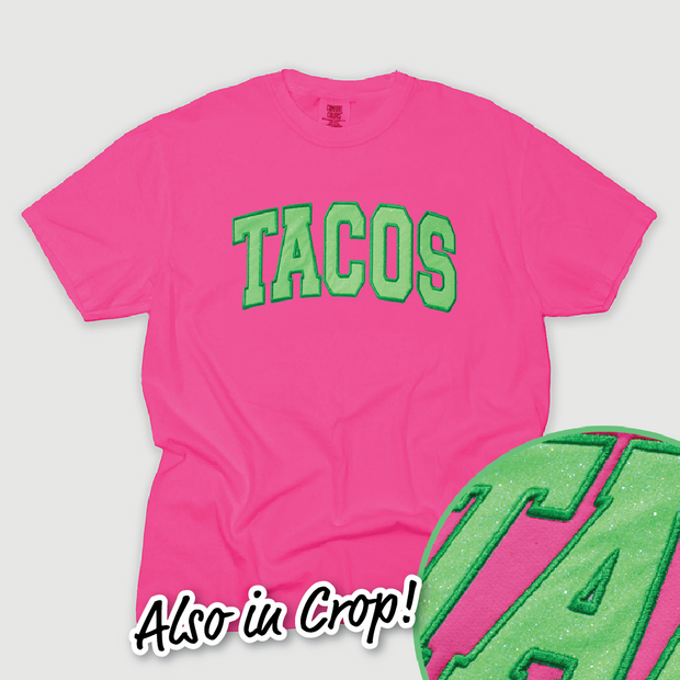 Tequila Shirt Tacos Glitter - University