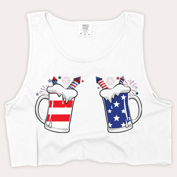 4th Of July Shirt Tank Top - Beer Mug Boobs