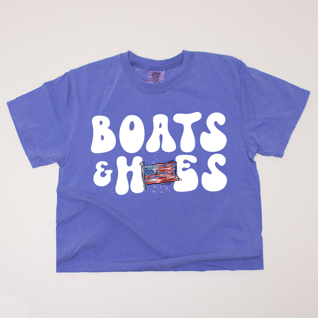 USA Patriotic - Boats and Hoes Cropped T-Shirt