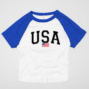 4th of July Shirt Adult Baby Doll Tee - USA Flag