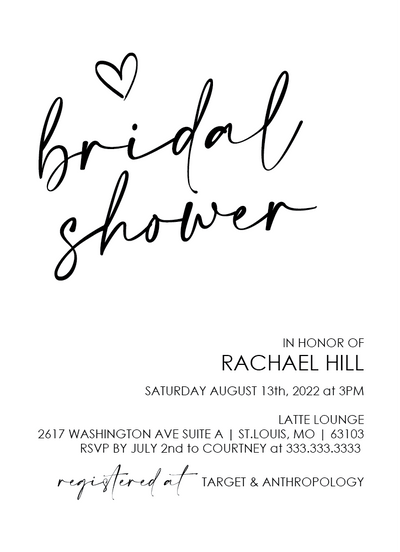 5x7 Bridal Shower Invitation - 06