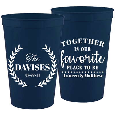 Wedding 050 - Together Is Our Favorite Place To Be Leaves - 16 oz Plastic Cups