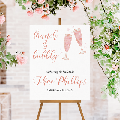 Bridal Shower Sign - Brunch & Bubbly Trendy