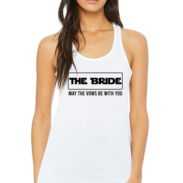 white bride tank top