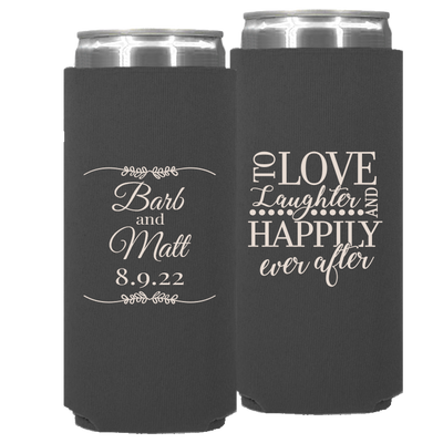 Wedding 002 - To Love Laughter Leaf - Neoprene Slim Can