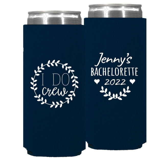 BRIDE Varsity Letter 12 oz Slim Can Koozie Wedding or Bachelorette