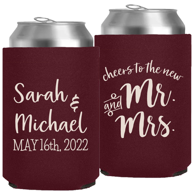 Wedding 030 - Cheers To The New Mr & And Mrs - Neoprene Can