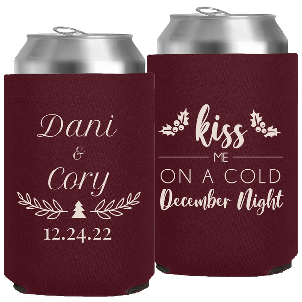Wedding 044 - Kiss Me On A Cold December Night Holiday - Neoprene Can