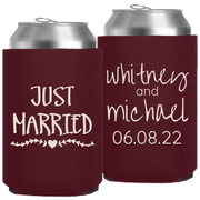 Wedding 047 - Just Married Names And Date - Neoprene Can