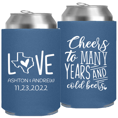 Wedding - Cheers To Many Years And Cold Years Love With Texas State - Foam Can 091
