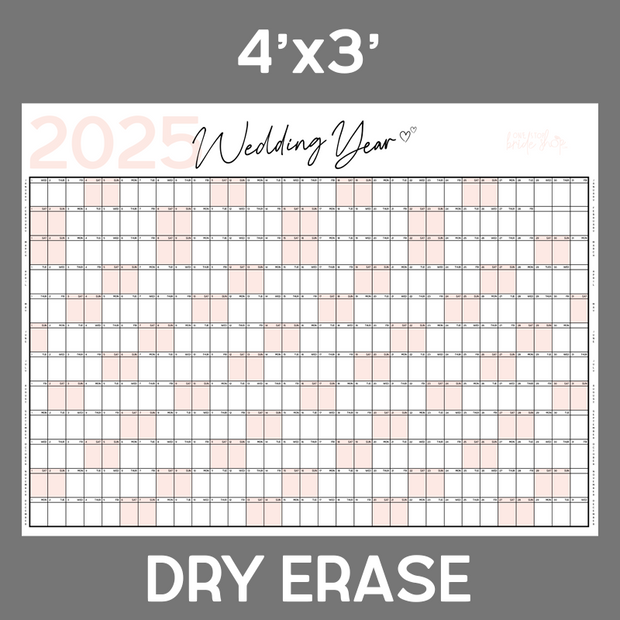 BIG A$$ Wedding Year Calendar : 4'x3'