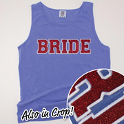 4th Of July Shirt Glitter Tank Top - Bride
