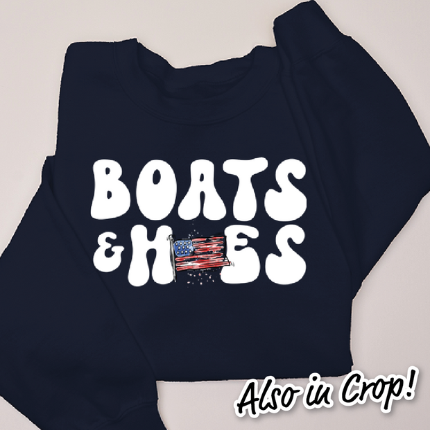4th Of July Shirt Sweatshirt - Boats & Hoes