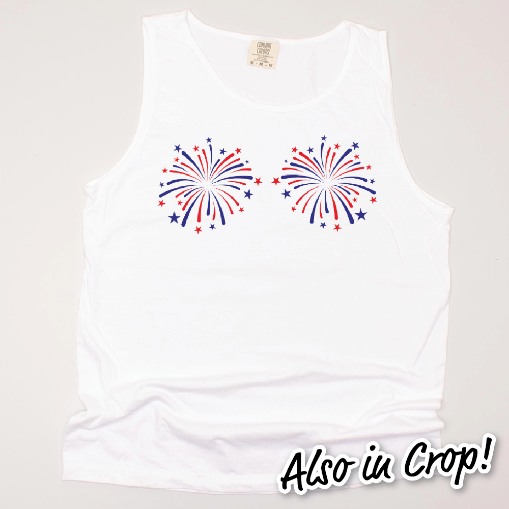 4th Of July Shirt Tank Top - Firecracker Boobs | One Stop Bride Shop
