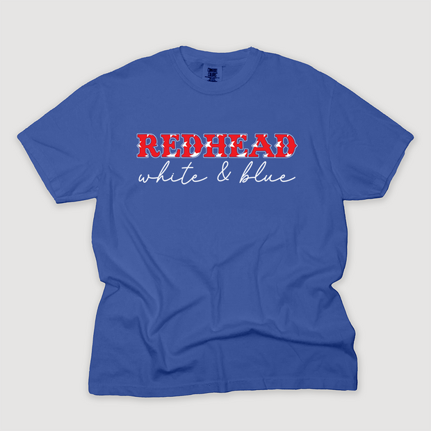 4th Of July Shirt - Redhead, White & Blue