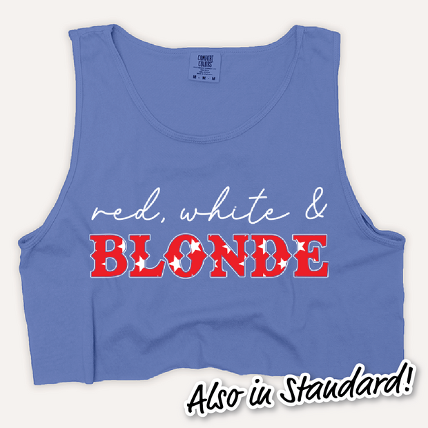 4th Of July Shirt Tank Top - Red, White & Blonde