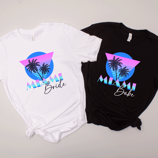 Miami Vice Bride & Babe - Bachelorette - T-Shirt