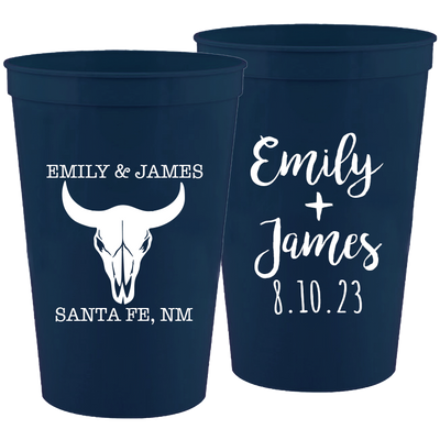 Wedding 120 - Long Horn Names Location - 16 oz Plastic Cups