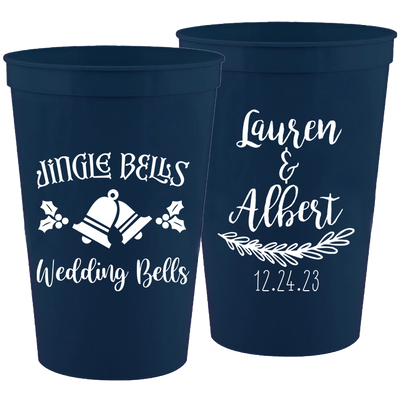 Wedding 122 - Jingle Bells Wedding Bells - 16 oz Plastic Cups