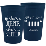 Wedding 066 - Jeeper She's A Keeper - 16 oz Plastic Cups