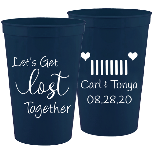 Wedding 067 - Let's Get Lost Together - 16 oz Plastic Cups