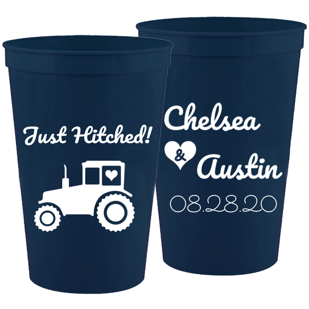 Wedding 068 - Just Hitched! - 16 oz Plastic Cups