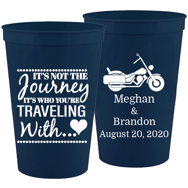 Wedding 069 - It's Not The Journey Motorcycle - 16 oz Plastic Cups