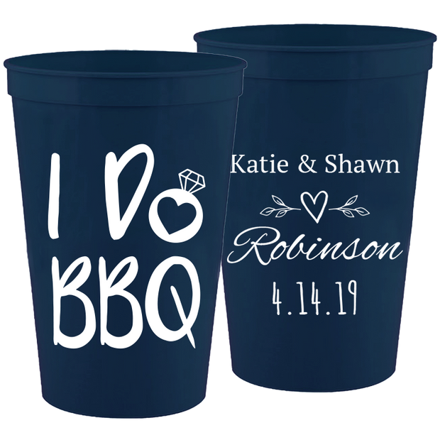 Wedding 073 - I Do Bbq Names - 16 oz Plastic Cups