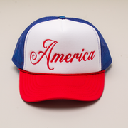 4th of July Embroidered Trucker Hat - America