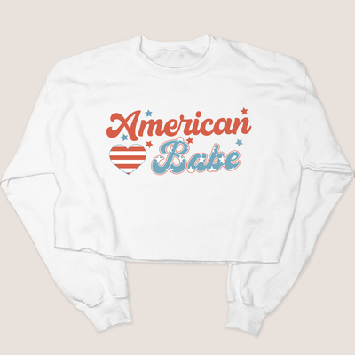 4th Of July Shirt Crop Sweatshirt - American Babe