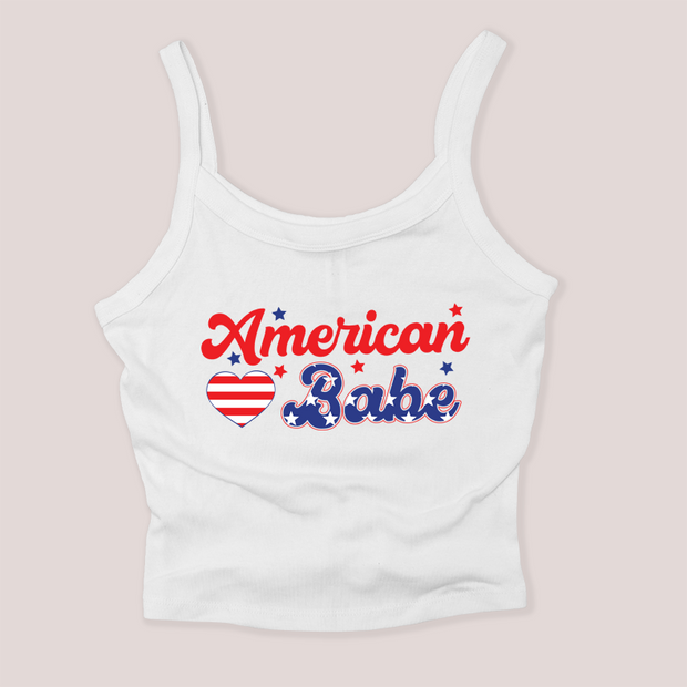 4th of July Shirt Micro Rib Tanktop - American Babe
